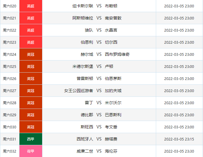足球赛果查询